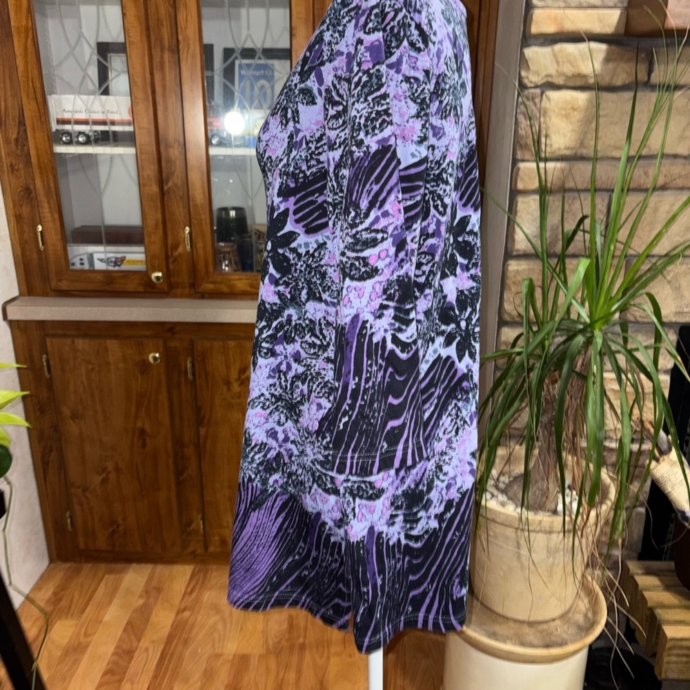 ANTHONY RICHARDS SIZE X-LARGE GORGEOUS PURPLE 3/4 SLEEVE TUNIC LENGTH TOP - Picture 3 of 7